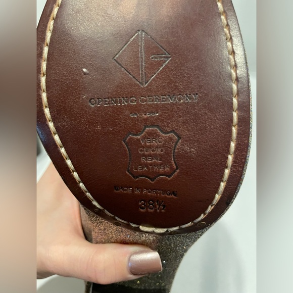 OPENING CEREMONY Brenda Silver Multicolored Glitter Heeled Ankle Boot Womens 8.5 - Picture 10 of 11